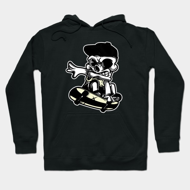 Skull playing skateboard Hoodie by American VIP